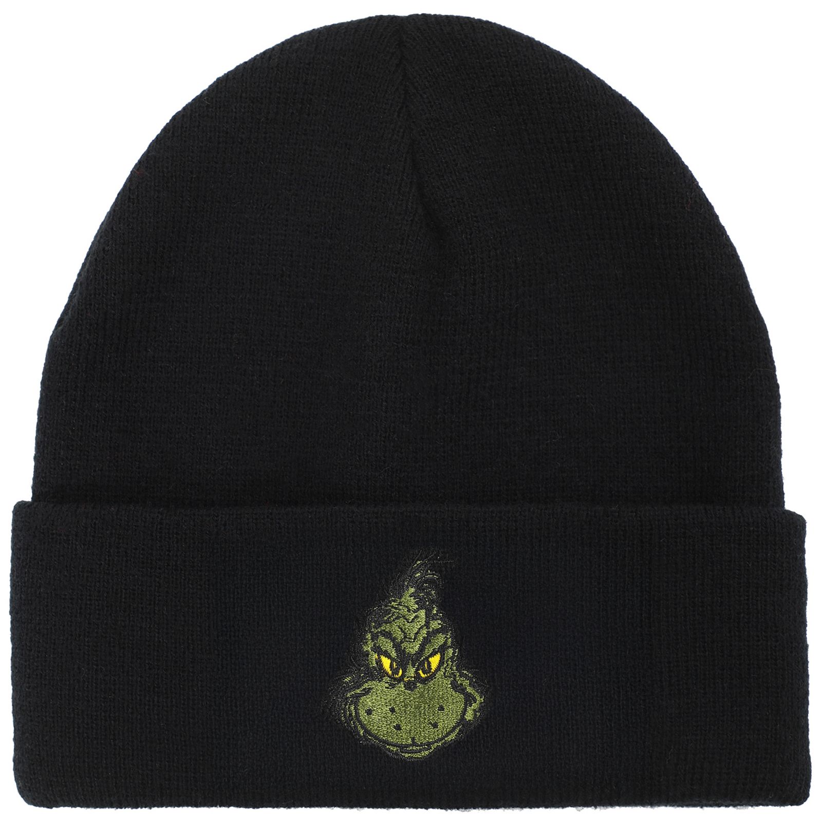 The Grinch Men's Embroidery Black Acrylic Yarn Standard Cuff Beanie