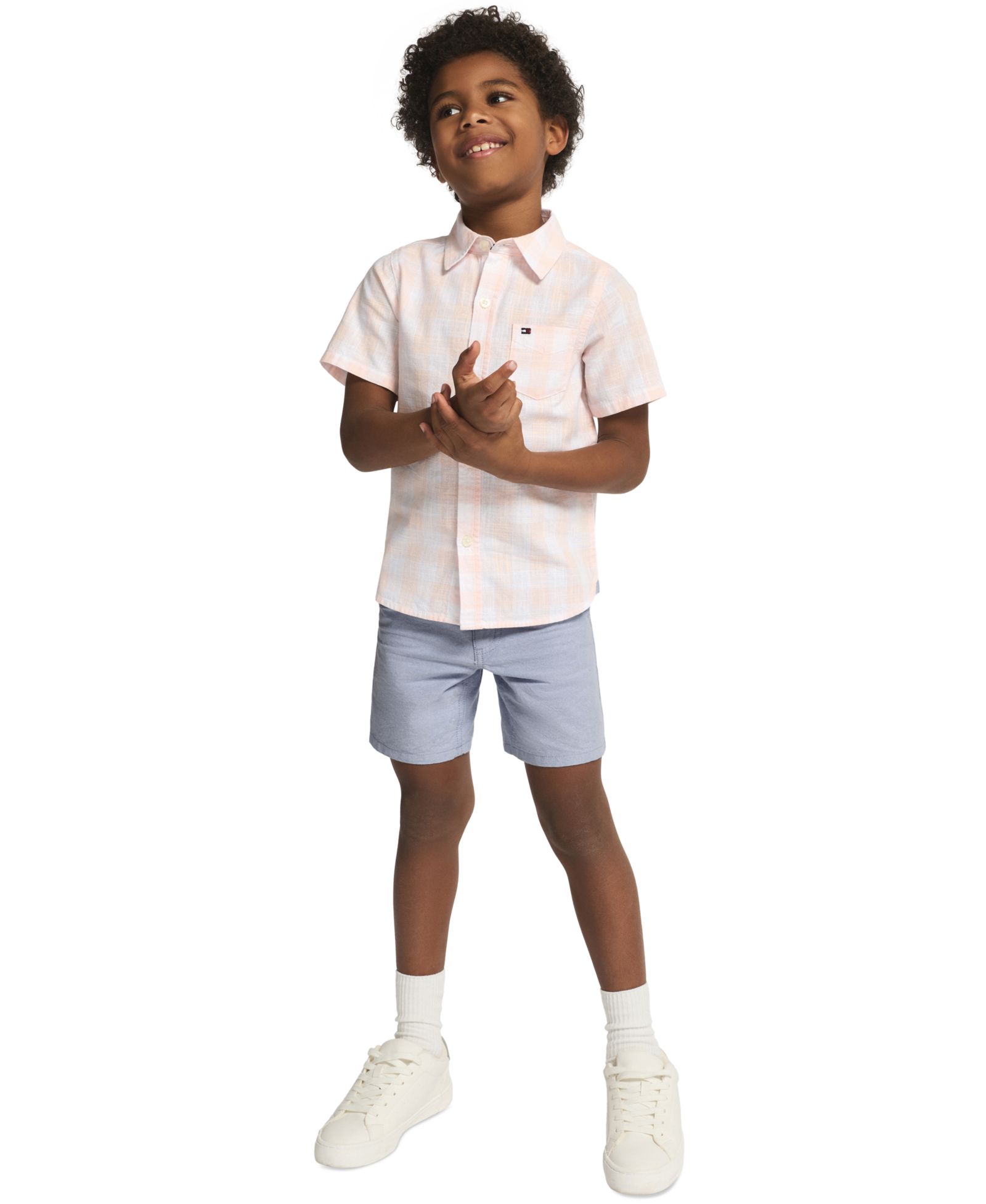 Tommy Hilfiger Boys' 2T-7 Button-Front Shirt and Shorts, 2-Piece Set