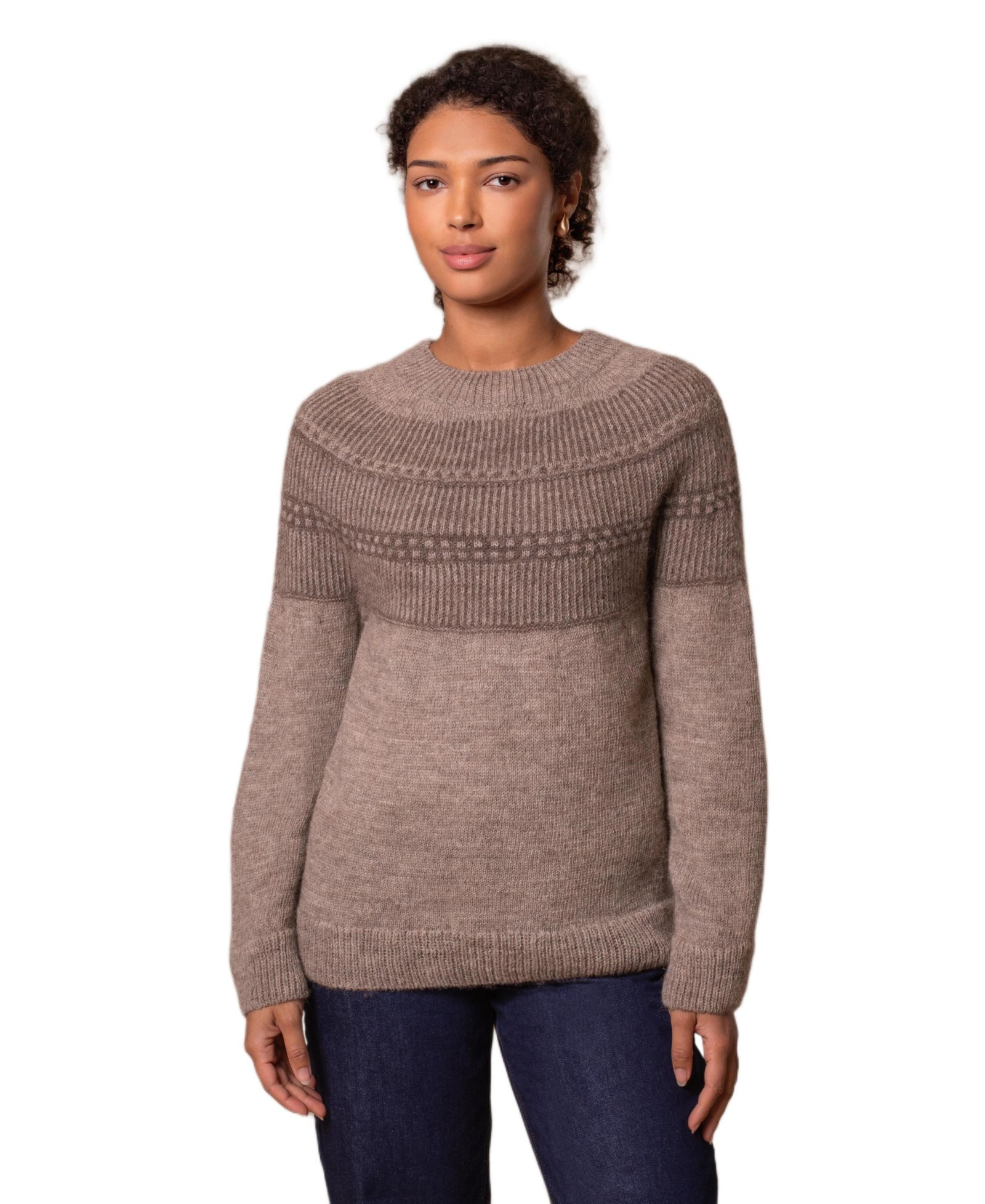 Celtic & Co. Women's British Wool Yoke Pattern Sweater
