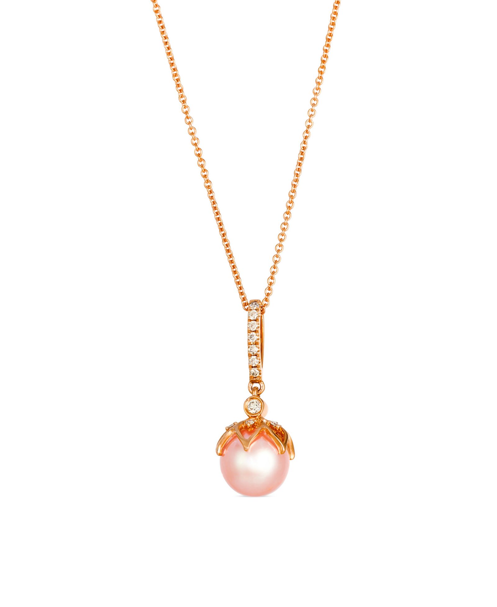 Le Vian Pendant Necklace Freshwater Pearl (8-9mm) & Nude Diamond (0.11 ct. t.w.) в 14k Strawberry Gold