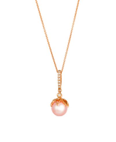 Le Vian Pendant Necklace Freshwater Pearl (8-9mm) & Nude Diamond (0.11 ct. t.w.) в 14k Strawberry Gold