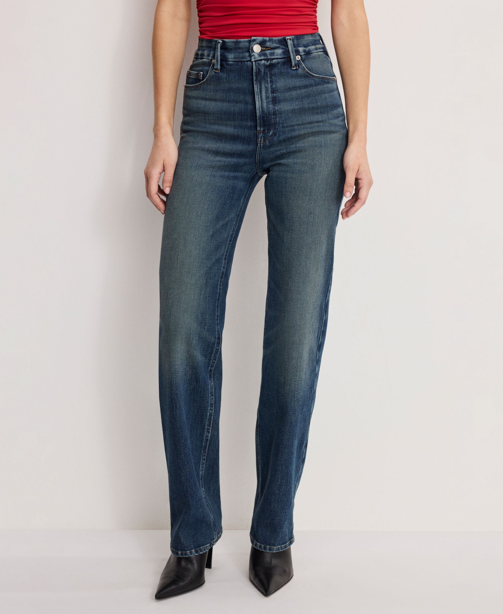 Good American Women's Straight Fit Jeans