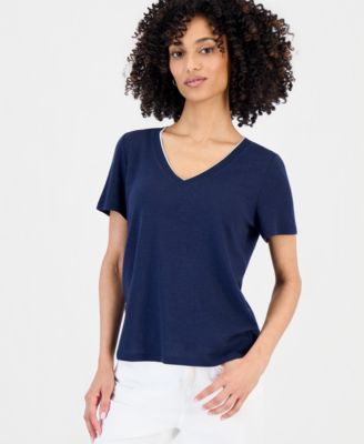 Женская футболка Style & Co Petite V-Neck