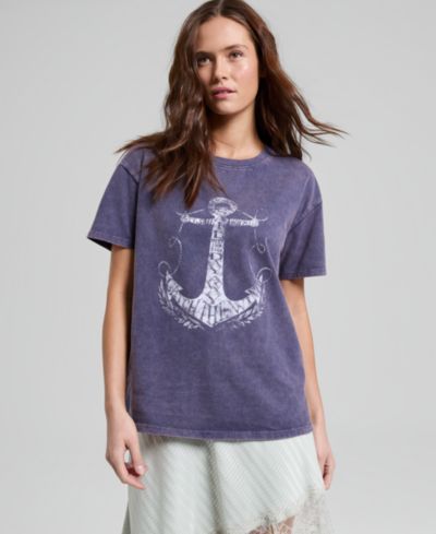 Женская хлопковая футболка And Now This Anchor Graphic-Print