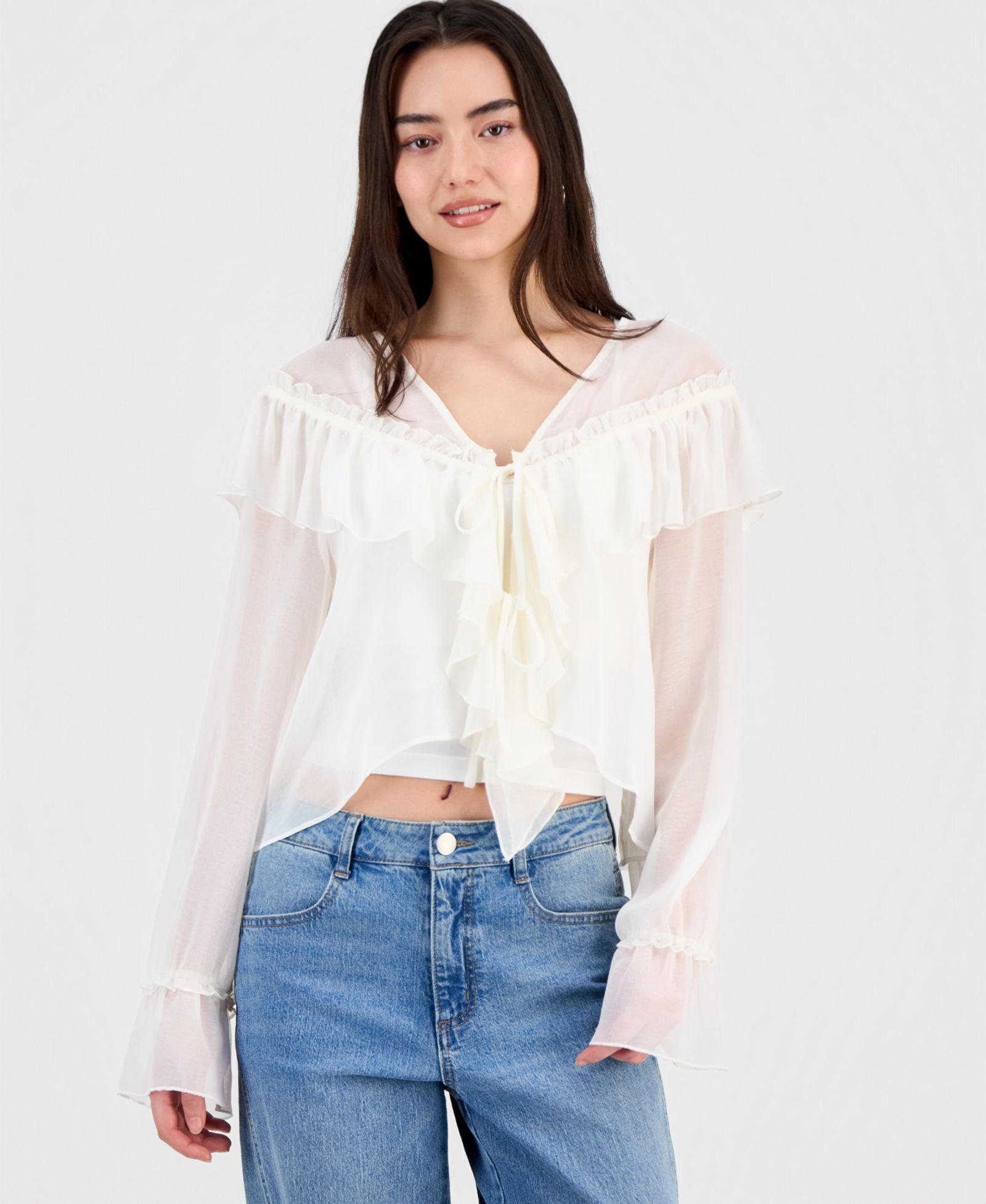 And Now This Women's Ruffled Chiffon Blouse, Macy's Exclusive