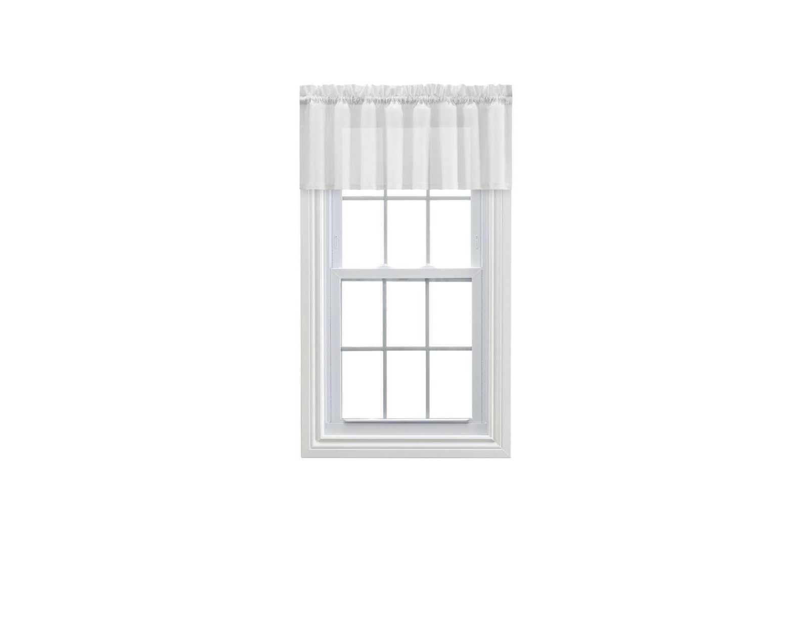 Ellis Curtain Cotton Voile 1.5" Rod Pocket Tailored Valance for Windows 86" x 15" White