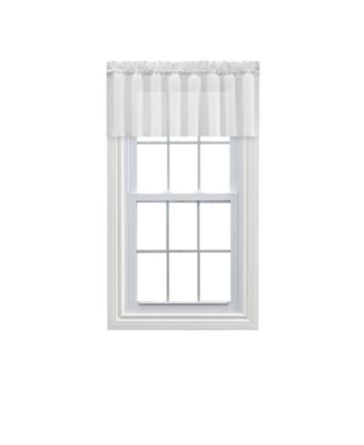 Ellis Curtain Cotton Voile 1.5" Rod Pocket Tailored Valance for Windows 86" x 15" White