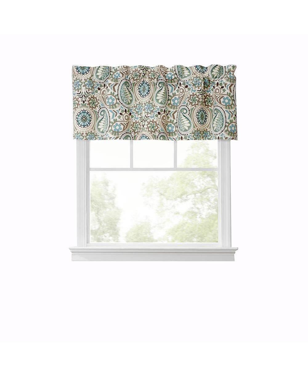Ellis Curtain ламбрекен Paisley Prism с карманом для стержня 3 дюйма для окон, 50" x 15", цвет латте
