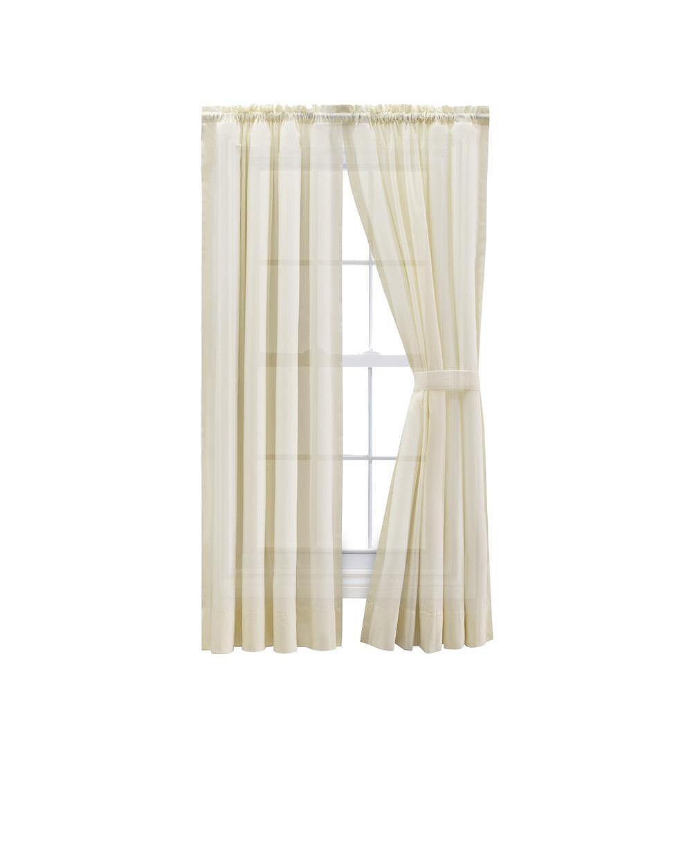 Ellis Curtain Shadow Stripe Tailored Curtain Panel Pair for Windows with Ties