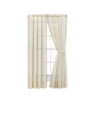 Ellis Curtain Shadow Stripe Tailored Curtain Panel Pair for Windows with Ties