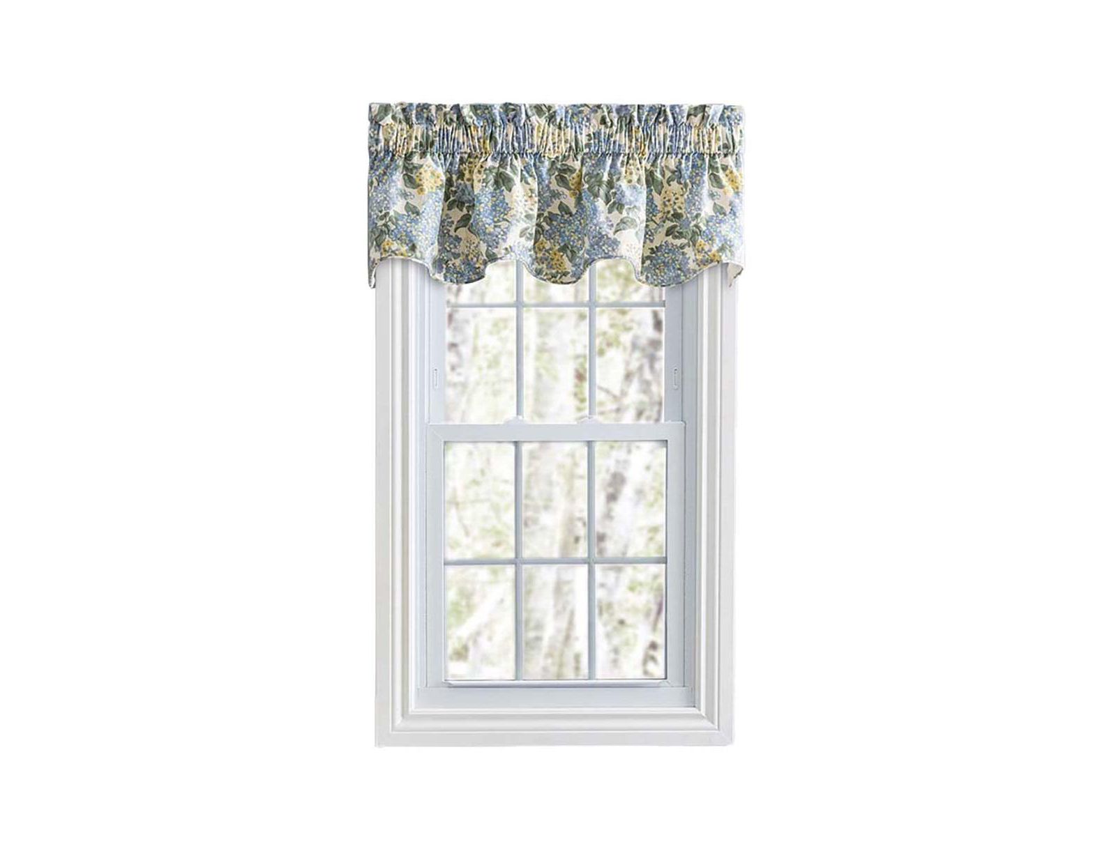 Занавеска Ellis Curtain Hydrangea Classic Pattern Printed Window Scallop Valance