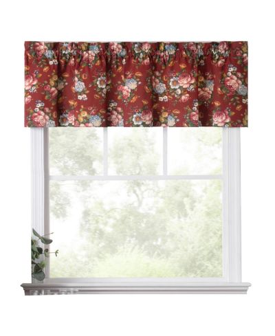 Декоративная занавеска Ellis Curtain Bella Rose Floral Pattern 1.5" Rod Pocket Tailored Valance