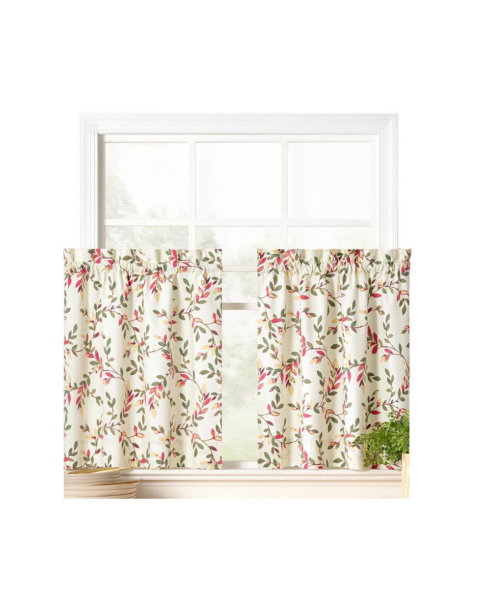 Занавески Ellis Vintage Stylish Medium Scale Printed Vine Pattern 1.5" Rod Pocket Tier