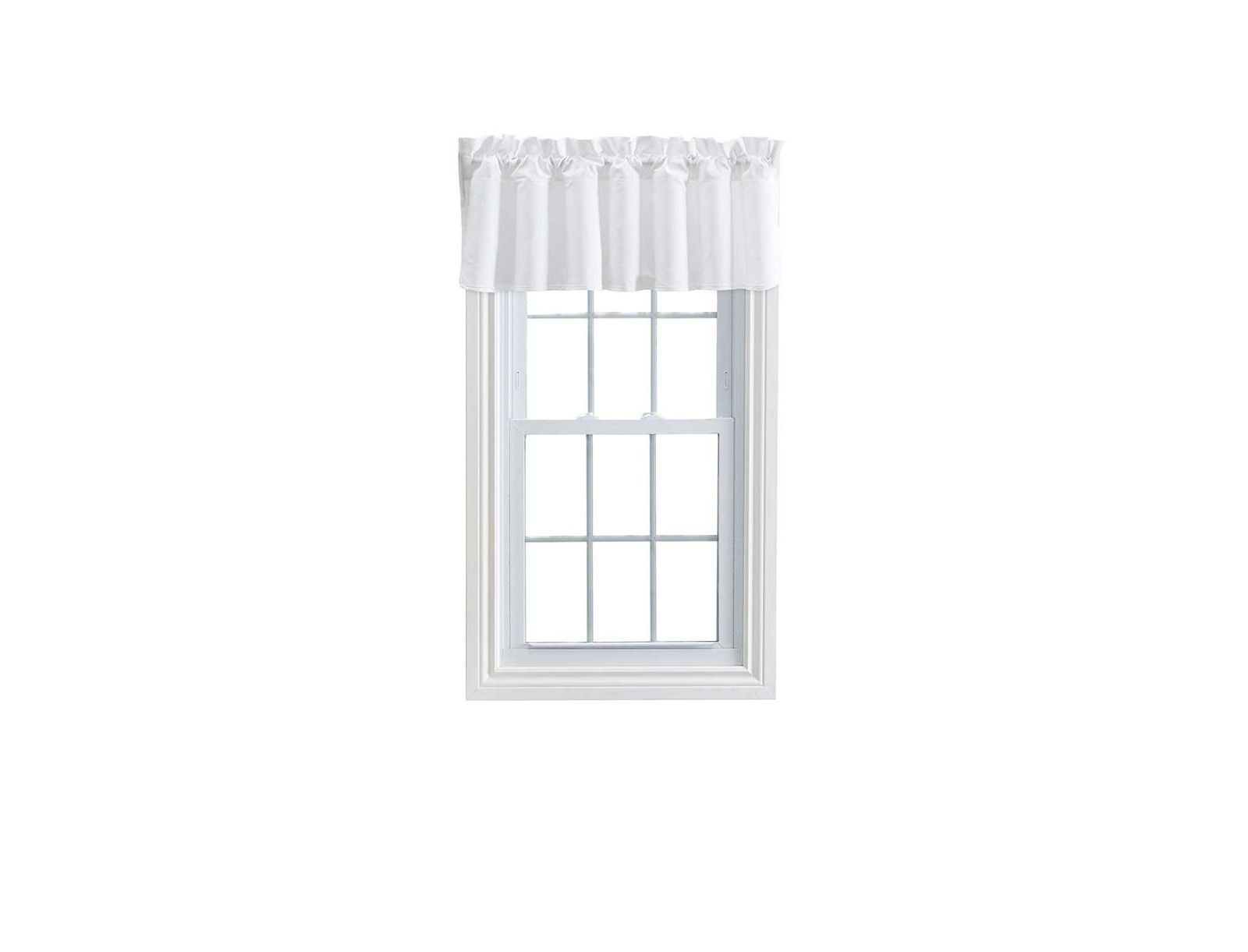 Ellis Curtain Stacey Solid Color Lined Filler Valance 3" Rod Pocket 42"x13" White