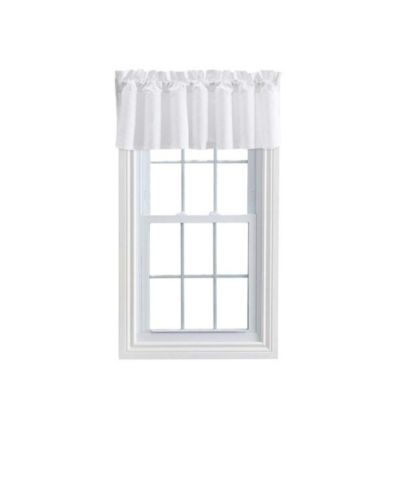 Ellis Curtain Stacey Solid Color Lined Filler Valance 3" Rod Pocket 42"x13" White