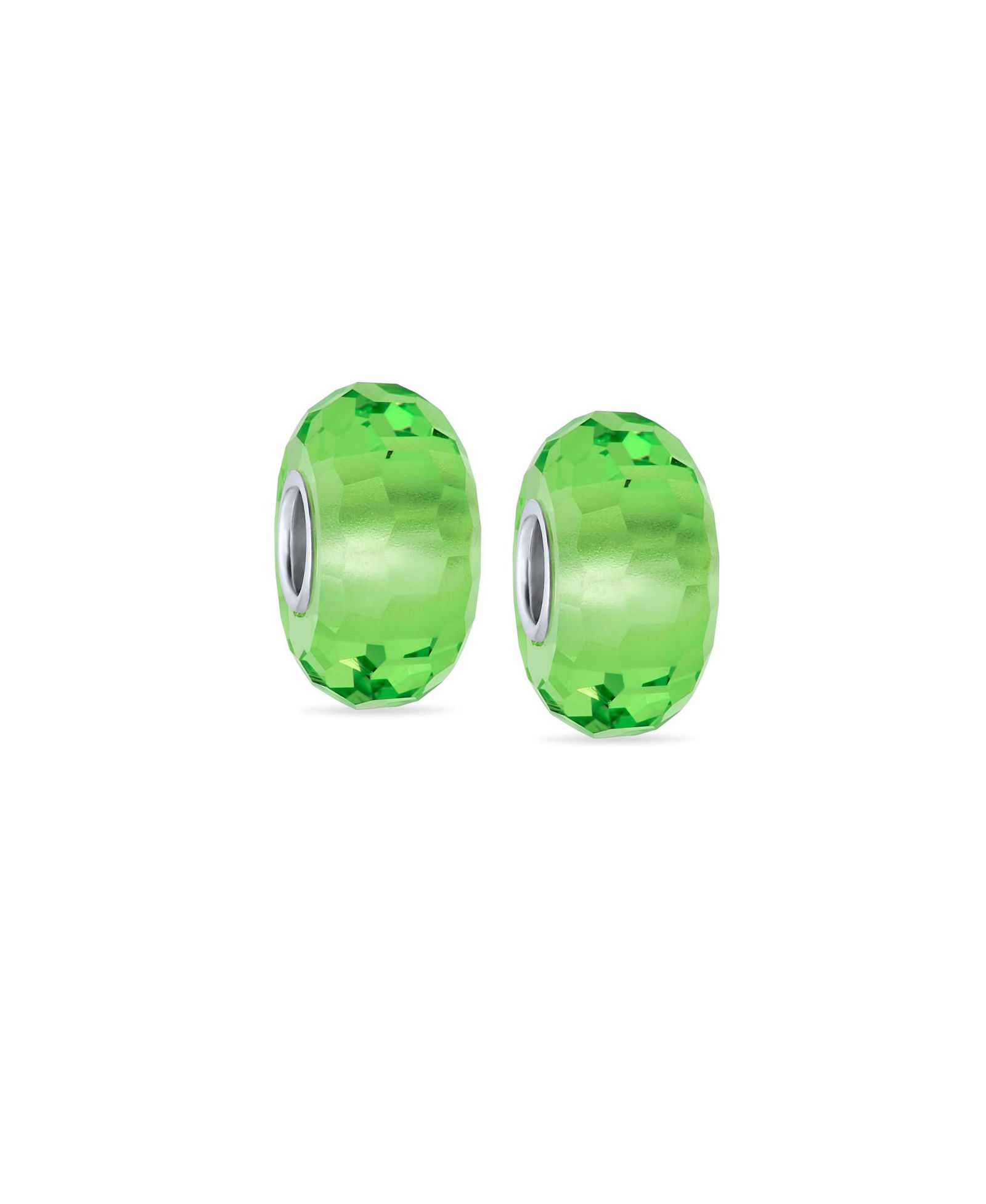 Набор из 2 стеклянных бусин Bling Jewelry с сердечником из стерлингового серебра