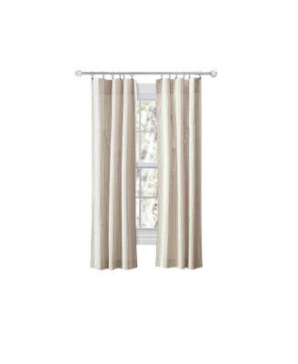 Ellis Curtain Plaza Classic Ticking Stripe Printed 3" Rod Pocket Tailored Panel Pair with Tiebacks 56" x 63"