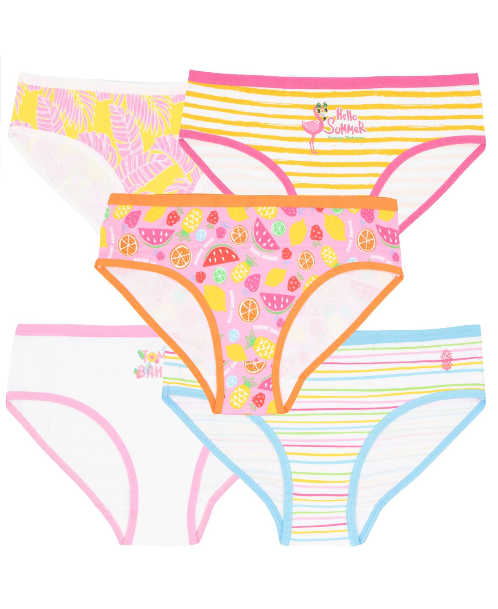 Tommy Bahama хлопковые трусы для маленьких девочек, упаковка по 5 штук
