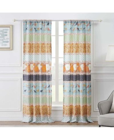 Barefoot Bungalow парные шторы Carlie, 42"x84", Calico Stripe