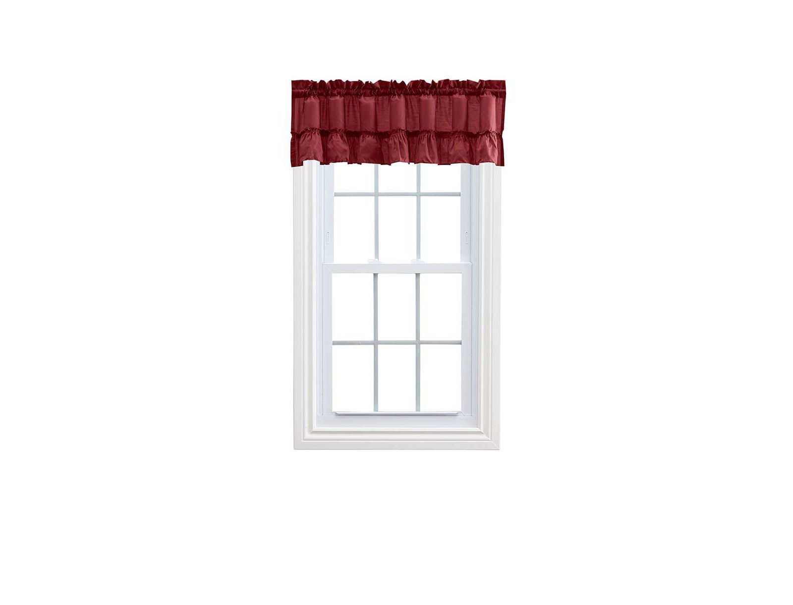 Декоративная занавеска Ellis Curtain Ellis Stacey 1.5" Rod Pocket Fabric Window Ruffled Filler Valance