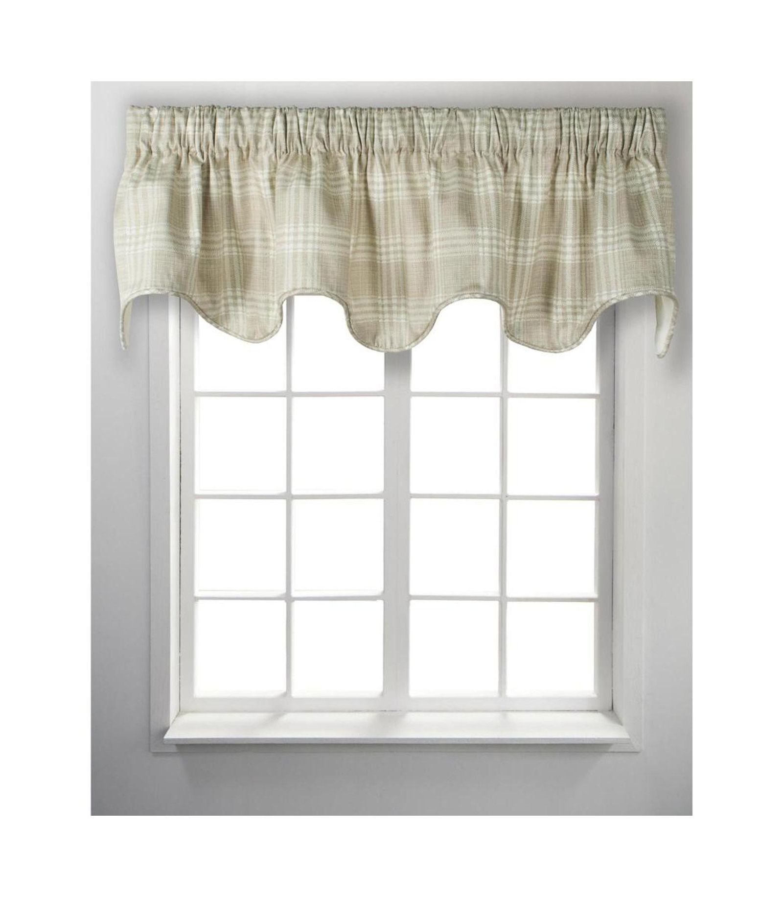 Ellis Curtain Light Blocking Cool Adjustable Bartlett Lined Scallop Window Valance - 70x17"
