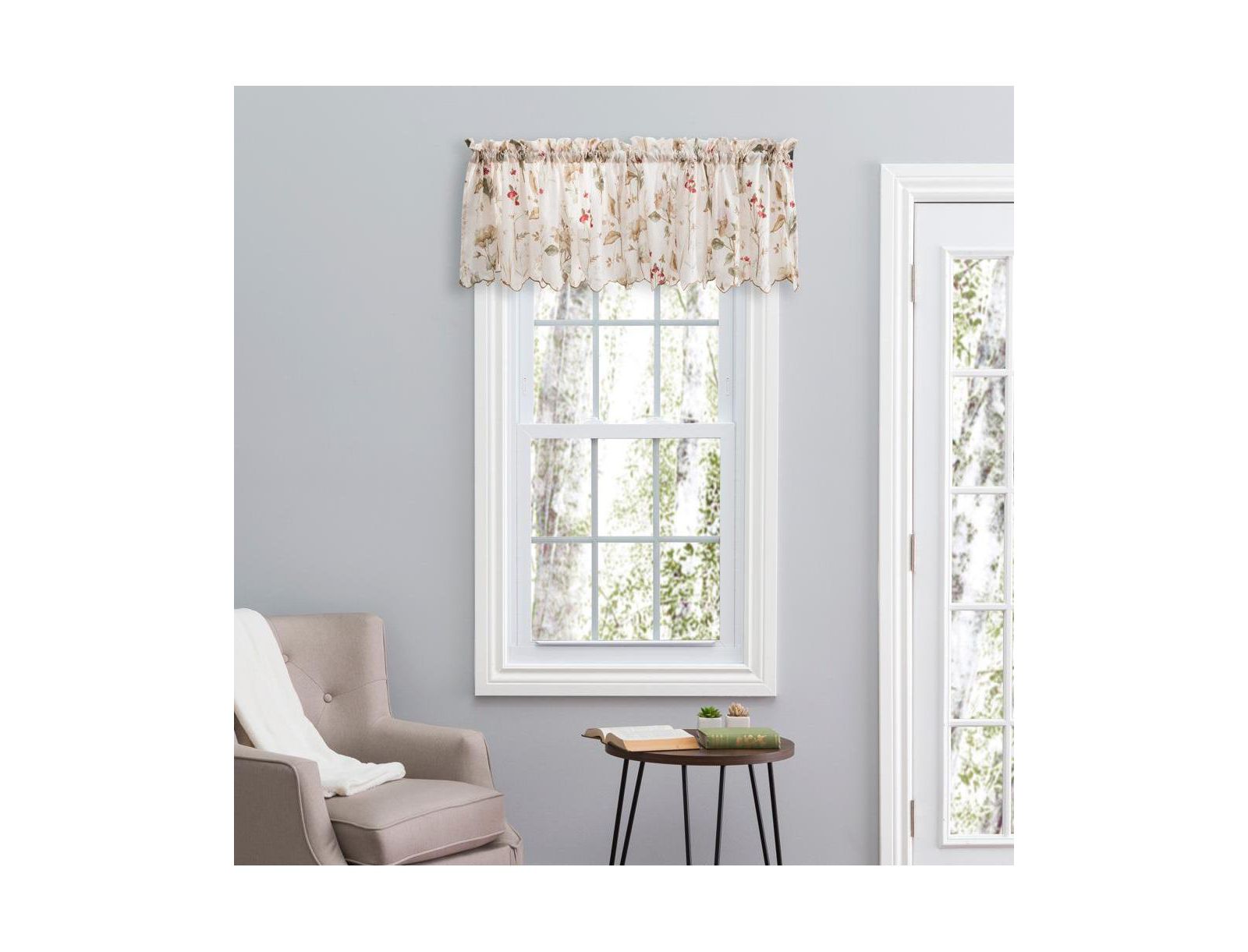 Карнизный занавес Ellis Curtain Sophia Floral Crushed Taffeta с карманом для штанги, 48" x 15", мультиколор