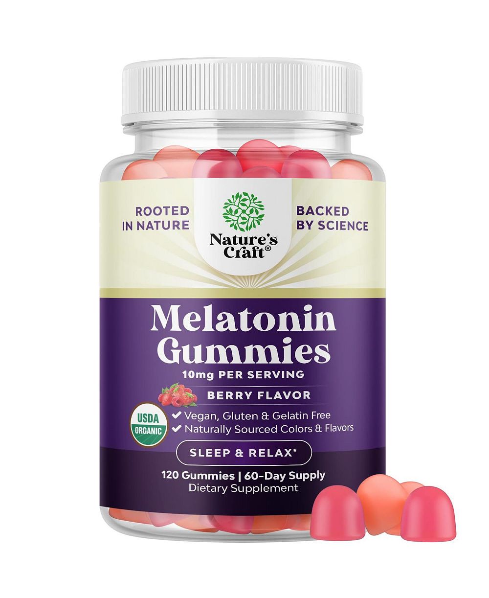 Желейные витамины Melatonin 10mg, Raspberry flavors, 120ct