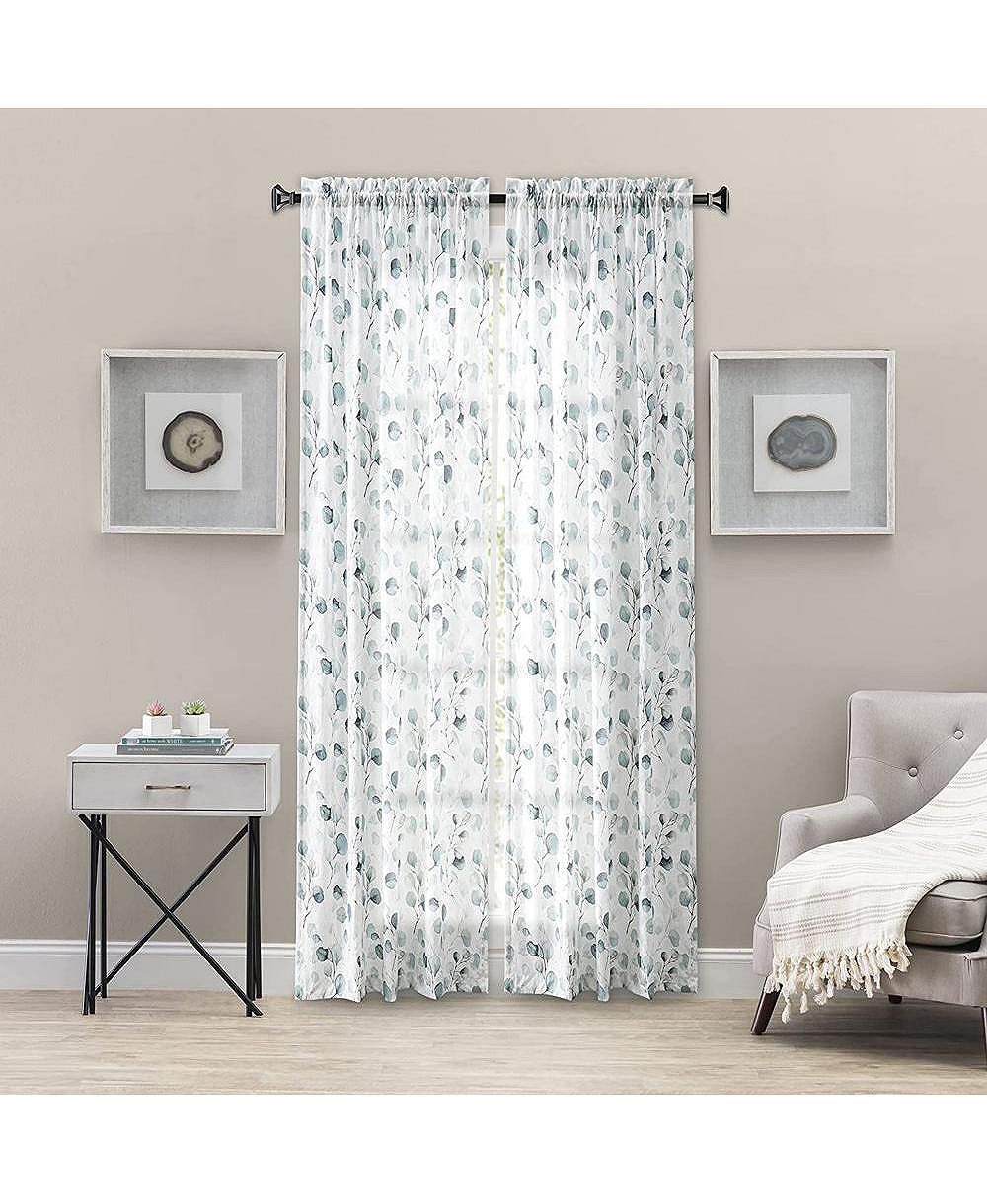 Ellis Curtain Eucalyptus Crushed Taffeta Rod Pocket Tailored Panel