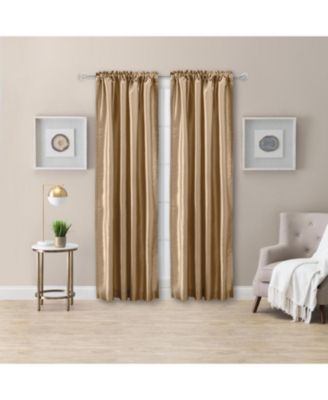 Ellis Curtain Luna Faux-Silk Rod Pocket/Back Tab Tailored Pairs - 100x63"