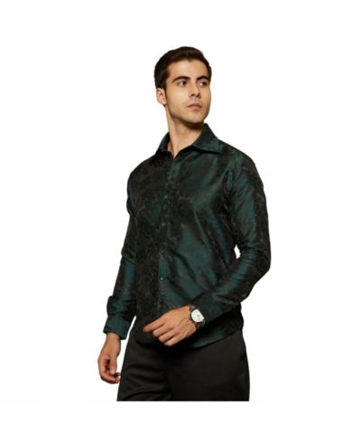Мужская рубашка Campus Sutra Emerald Green Rosa-Woven