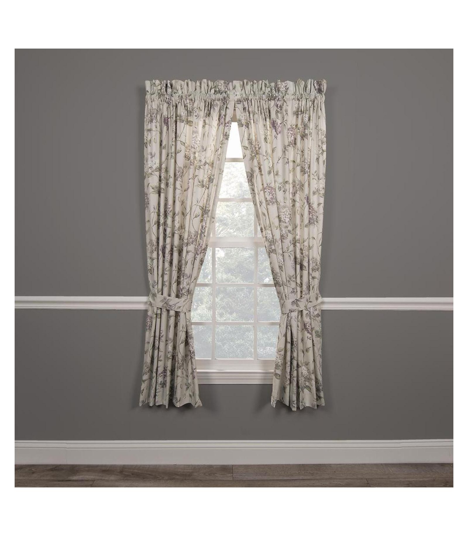 Ellis Curtain Abigail High Quality Window Rod Pocket Panel Pairs With 2 Tie Backs - 2-Piece