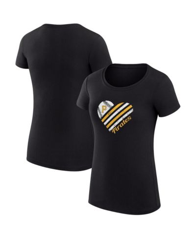 Женская футболка G-III 4Her by Carl Banks Black Pittsburgh Pirates Super-Slim Fit Lightweight Heart Graphic