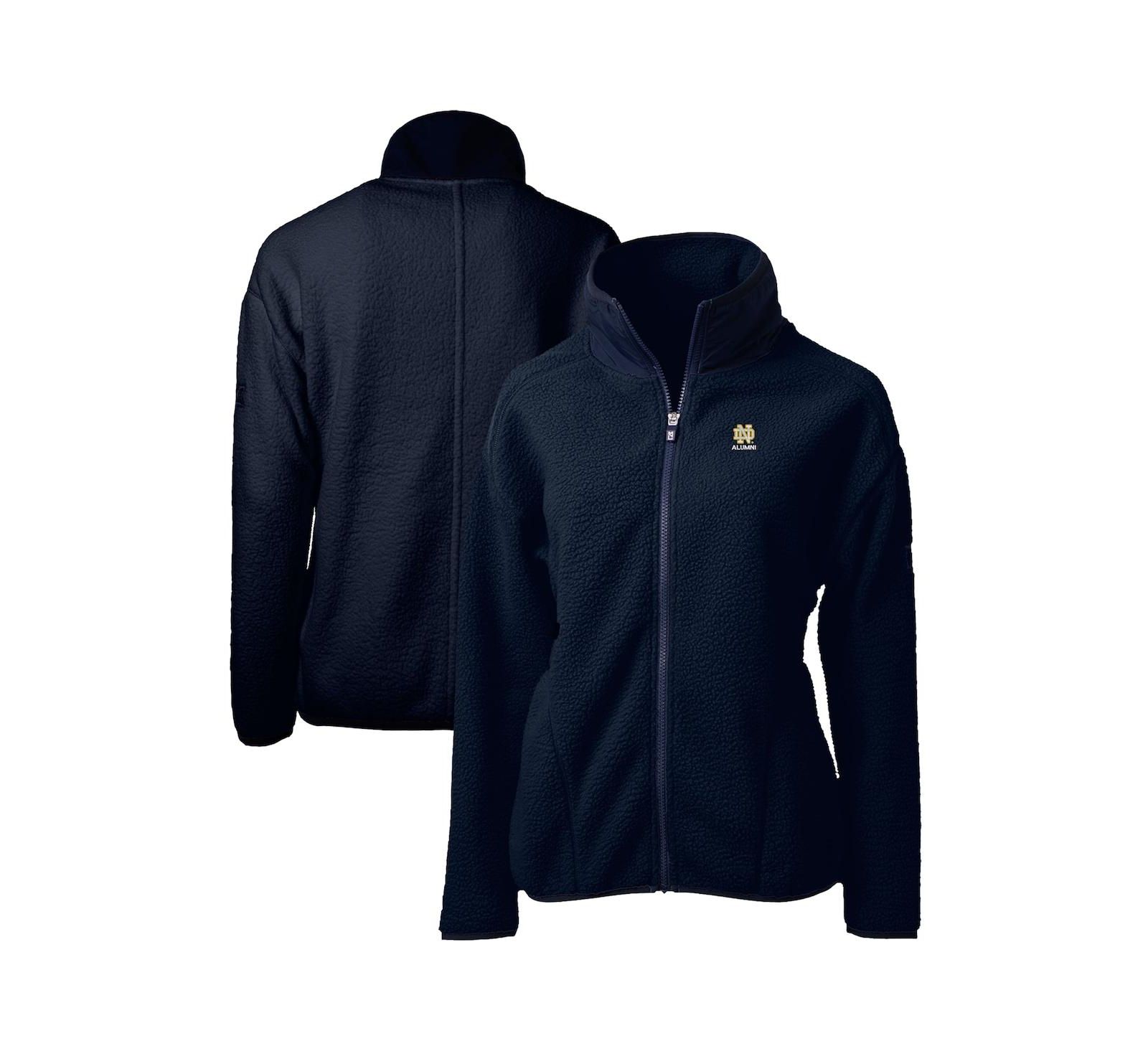 Cutter & Buck Women's Navy Notre Dame Fighting Irish Alumni Cascade Eco Sherpa Full-Zip Fleece Jacket