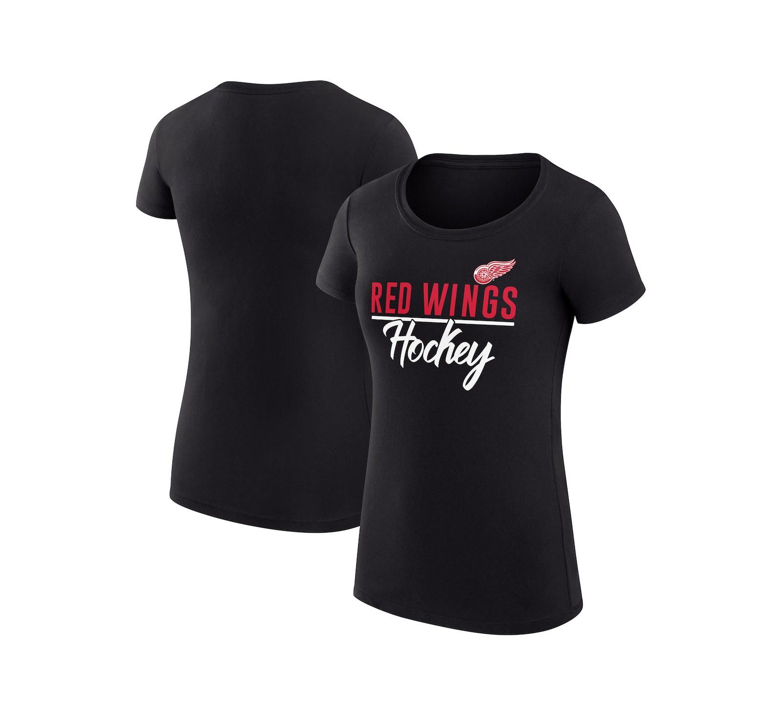 G-III 4Her by Carl Banks Women's Black Detroit Red Wings Super-Slim Fit Lightweight Team Sport T-Shirt