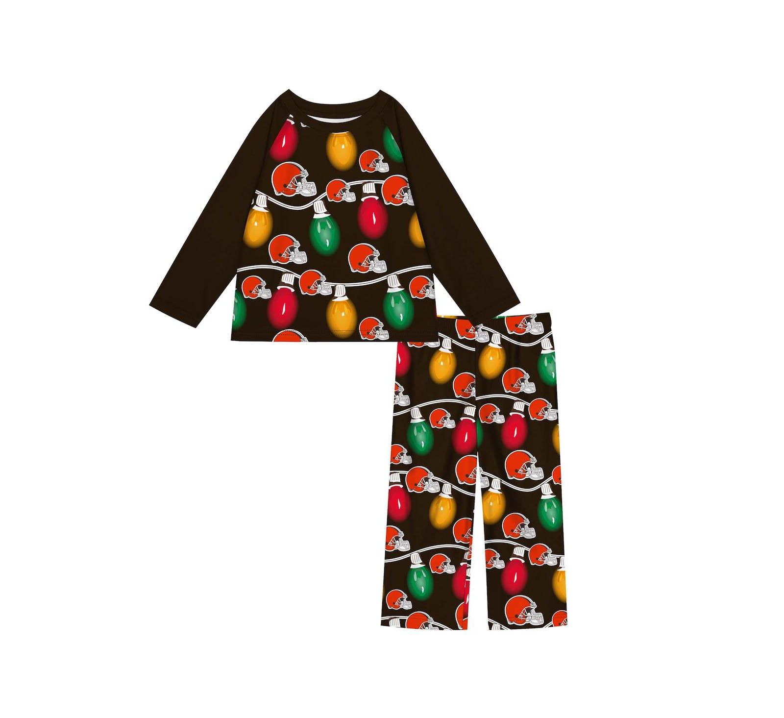 Детский пижамный комплект Outerstuff 2-Piece Cleveland Browns Garland Holiday Long Sleeve
