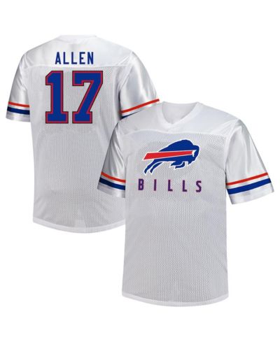 Мужская футболка Fanatics Josh Allen White Buffalo Bills Big & Tall V-Neck Fashion Jersey