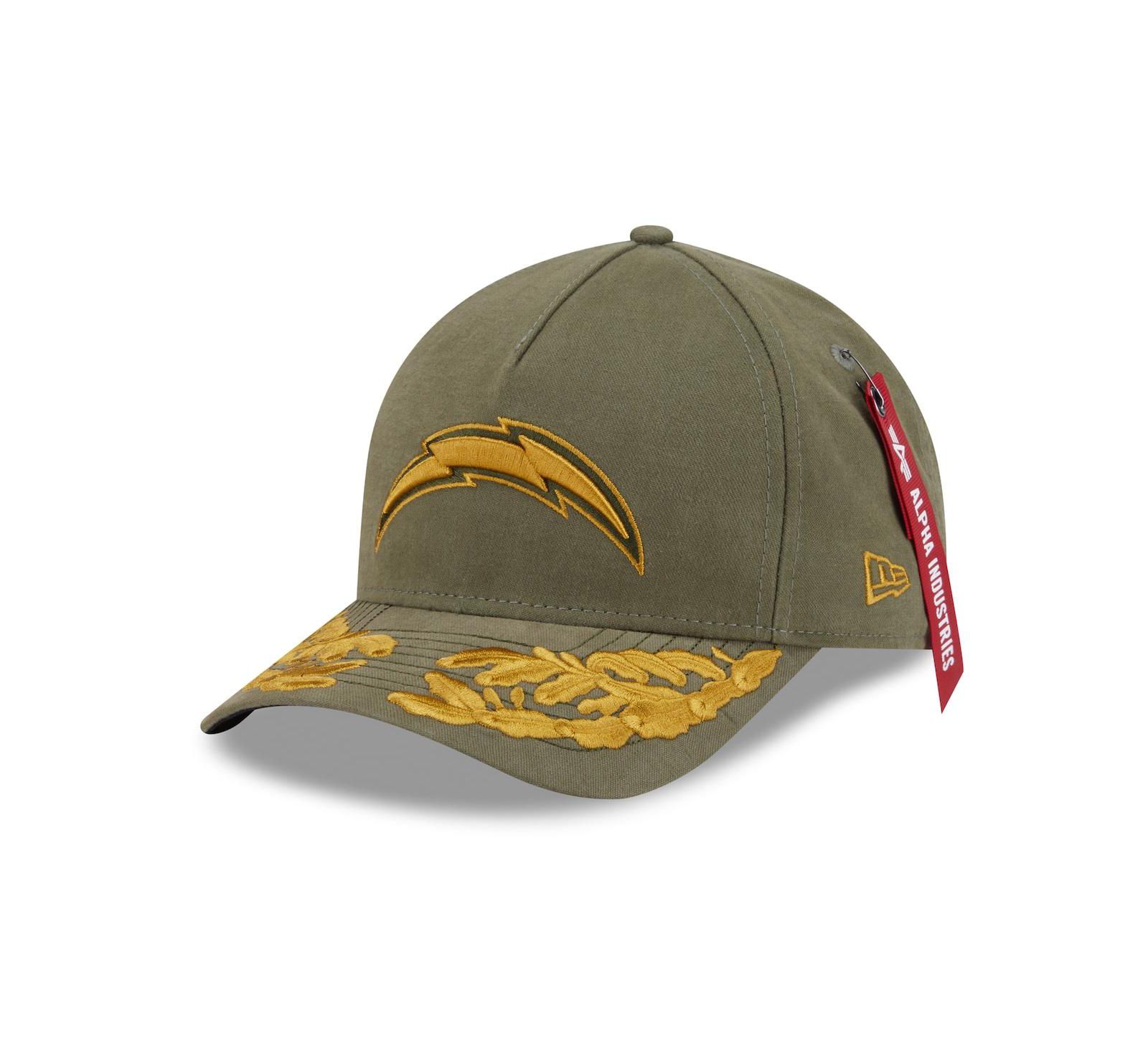 New Era x Alpha Men's Industries Оливковая регулируемая кепка A-Frame 9FORTY Los Angeles Chargers