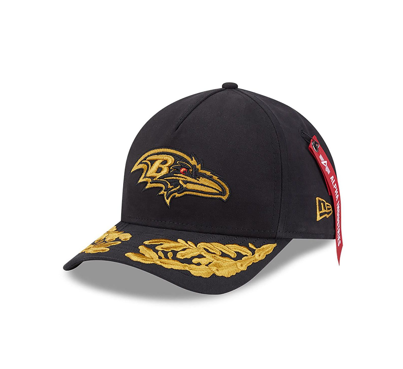 New Era x Alpha Men's Industries Black Baltimore Ravens A-Frame 9FORTY Adjustable Hat
