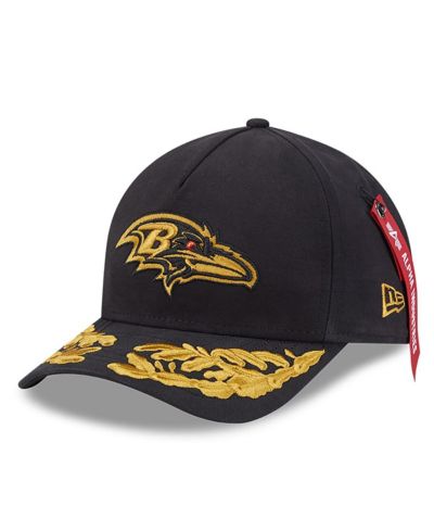 Мужская кепка New Era x Alpha Men's Industries Black Baltimore Ravens A-Frame 9FORTY Adjustable Hat