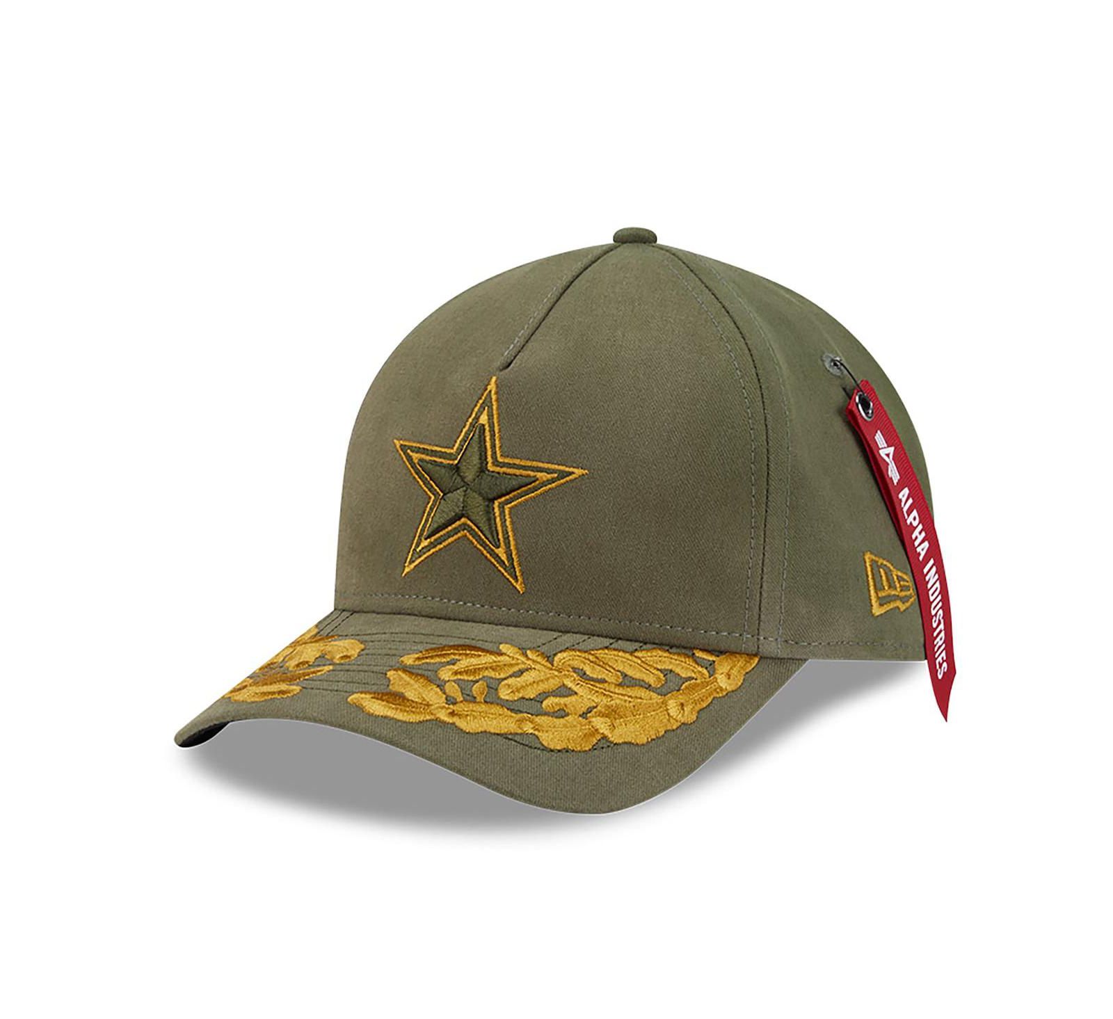 Регулируемая кепка New Era x Alpha Men's Industries Olive Dallas Cowboys A-Frame 9FORTY