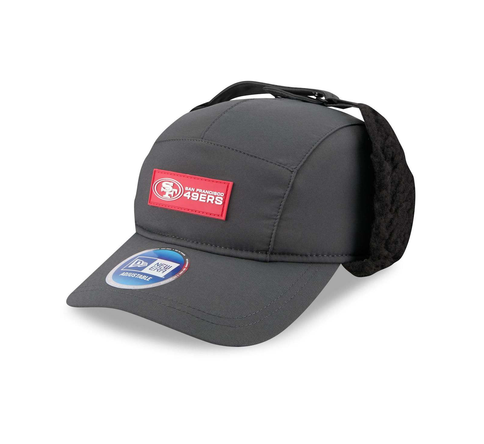New Era Men's Charcoal San Francisco 49ers 2025 Sideline Cold Weather Runner Dog Ear Adjustable Hat