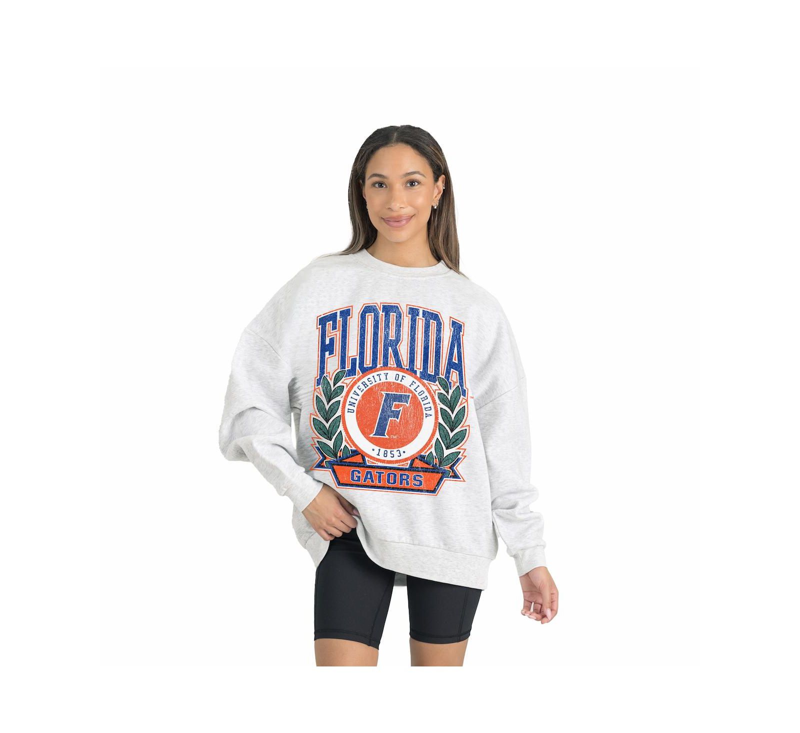 Свитшот Gameday Couture Women's Gray Florida Gators Premium Fleece Drop Shoulder Oversized Pullover
