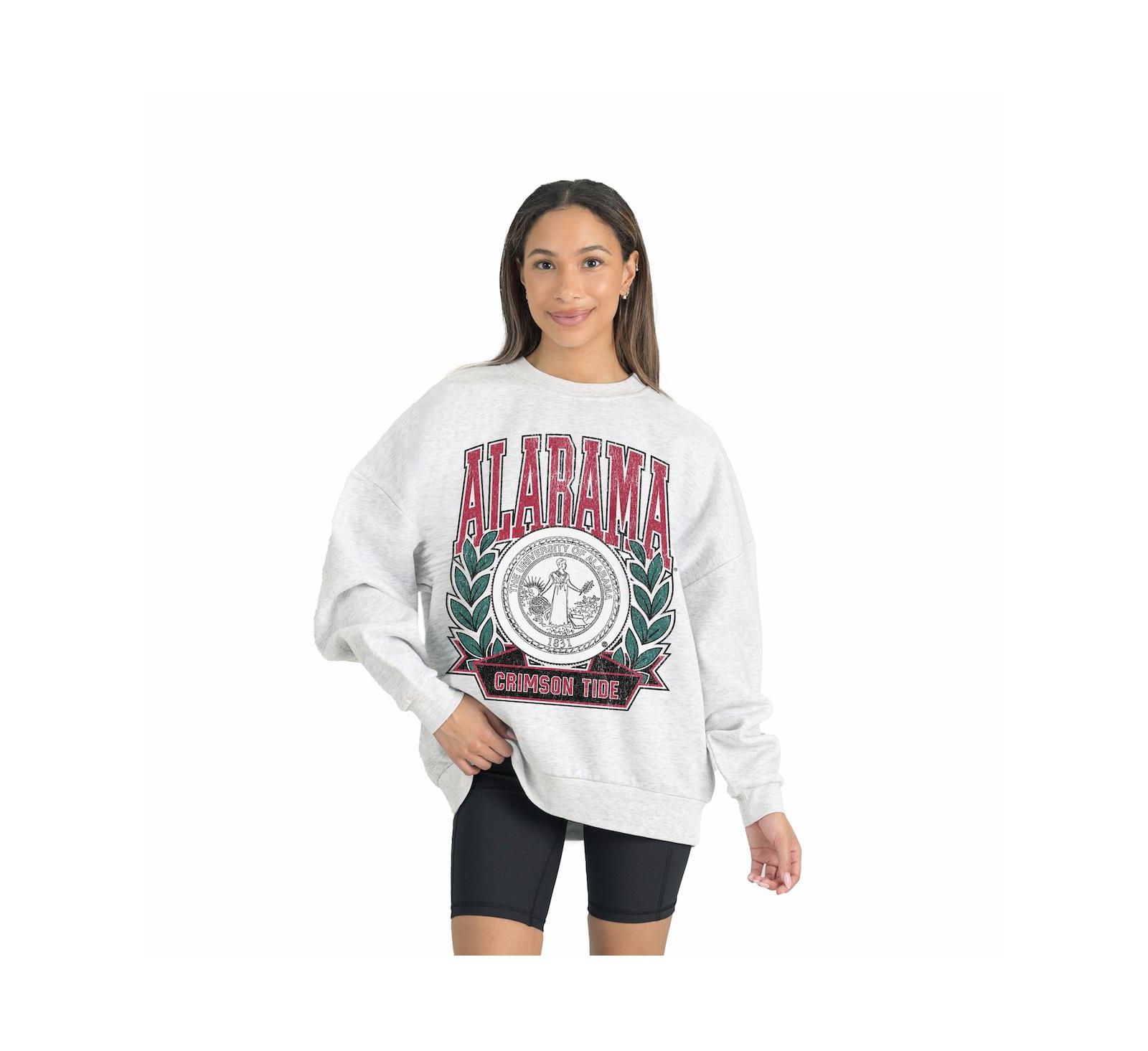 Gameday Couture Женская безразмерная толстовка из флиса с плечом-оверсайз, серая, Alabama Crimson Tide