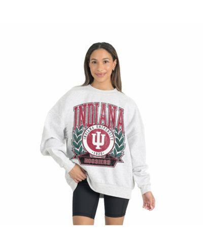 Женское свитшот Gameday Couture Gray Indiana Hoosiers Premium Fleece Drop Shoulder Oversized Pullover