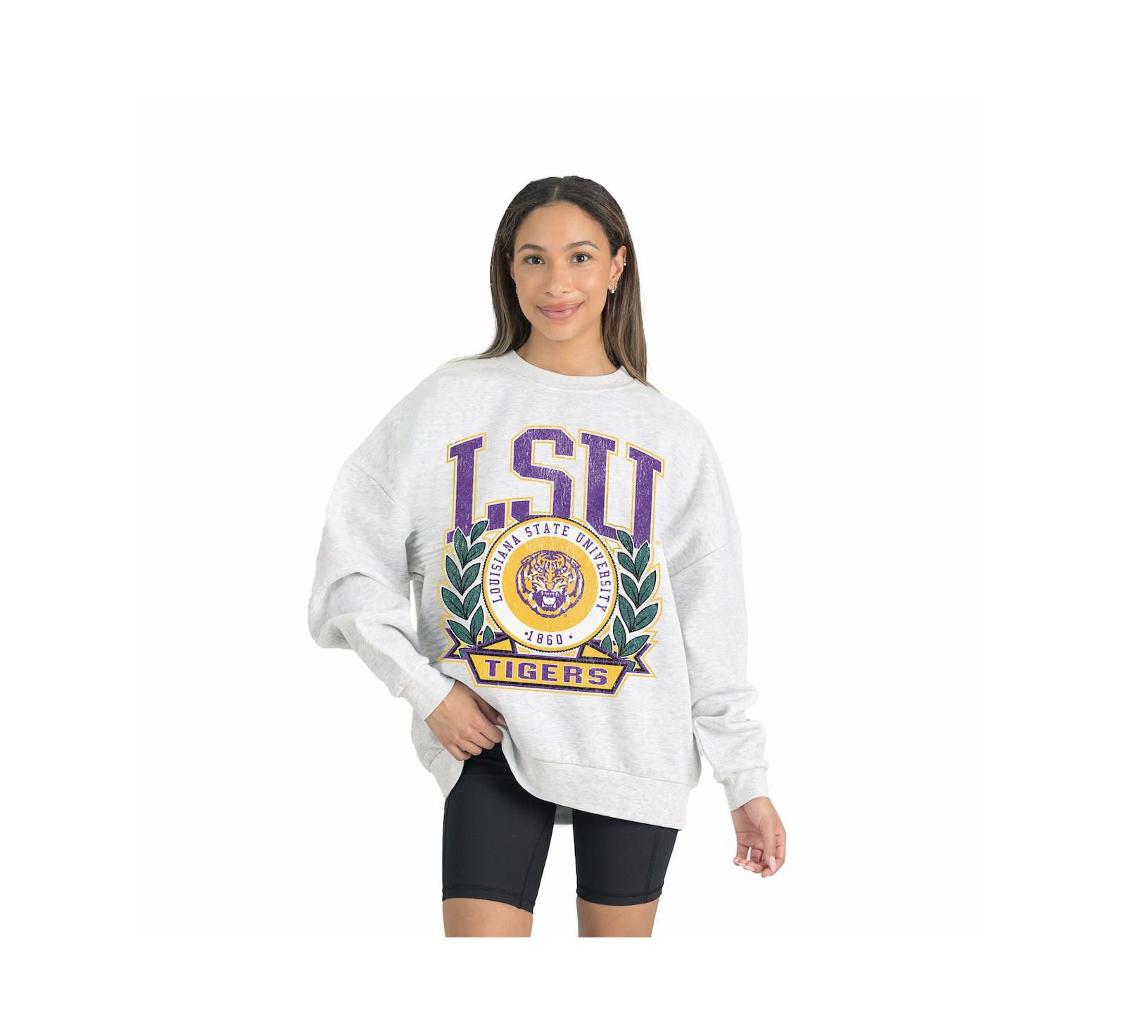 Gameday Couture женский оверсайз свитшот LSU Tigers Premium Fleece, серый