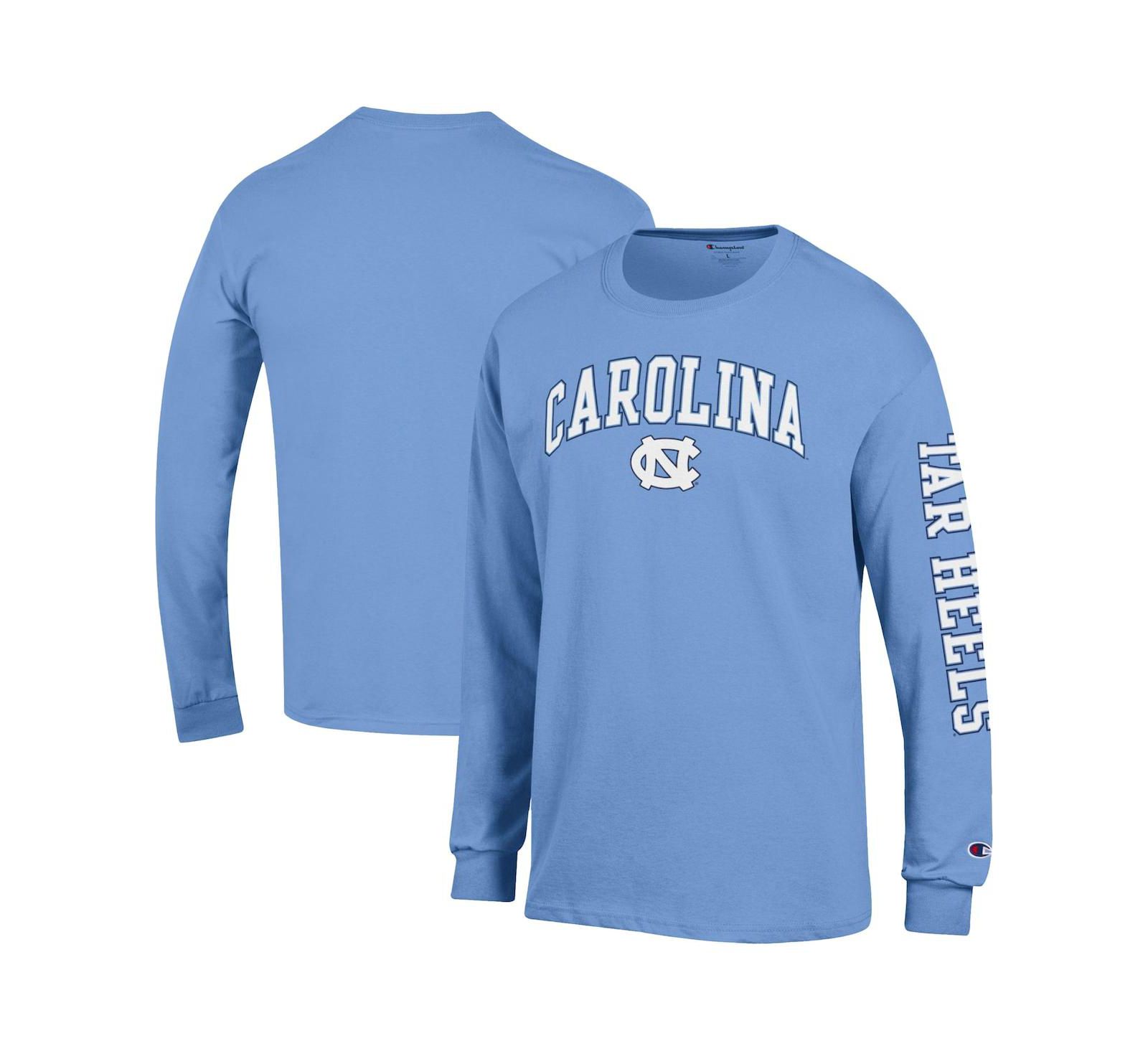 Мужская футболка Champion North Carolina Tar Heels Arch Over Logo, голубая Carolina Blue