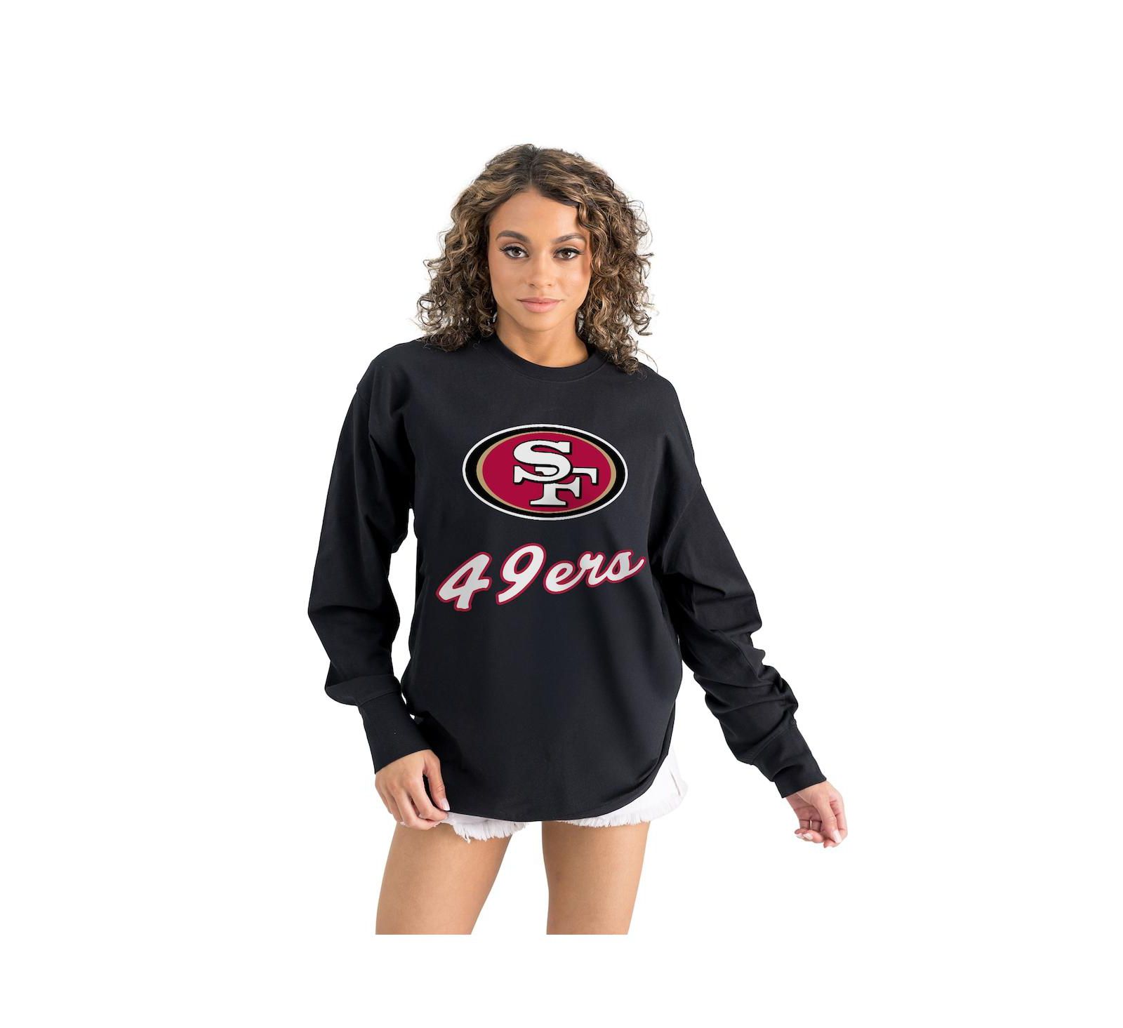 Женская футболка Gameday Couture Black San Francisco 49ers Oversized Long Sleeve