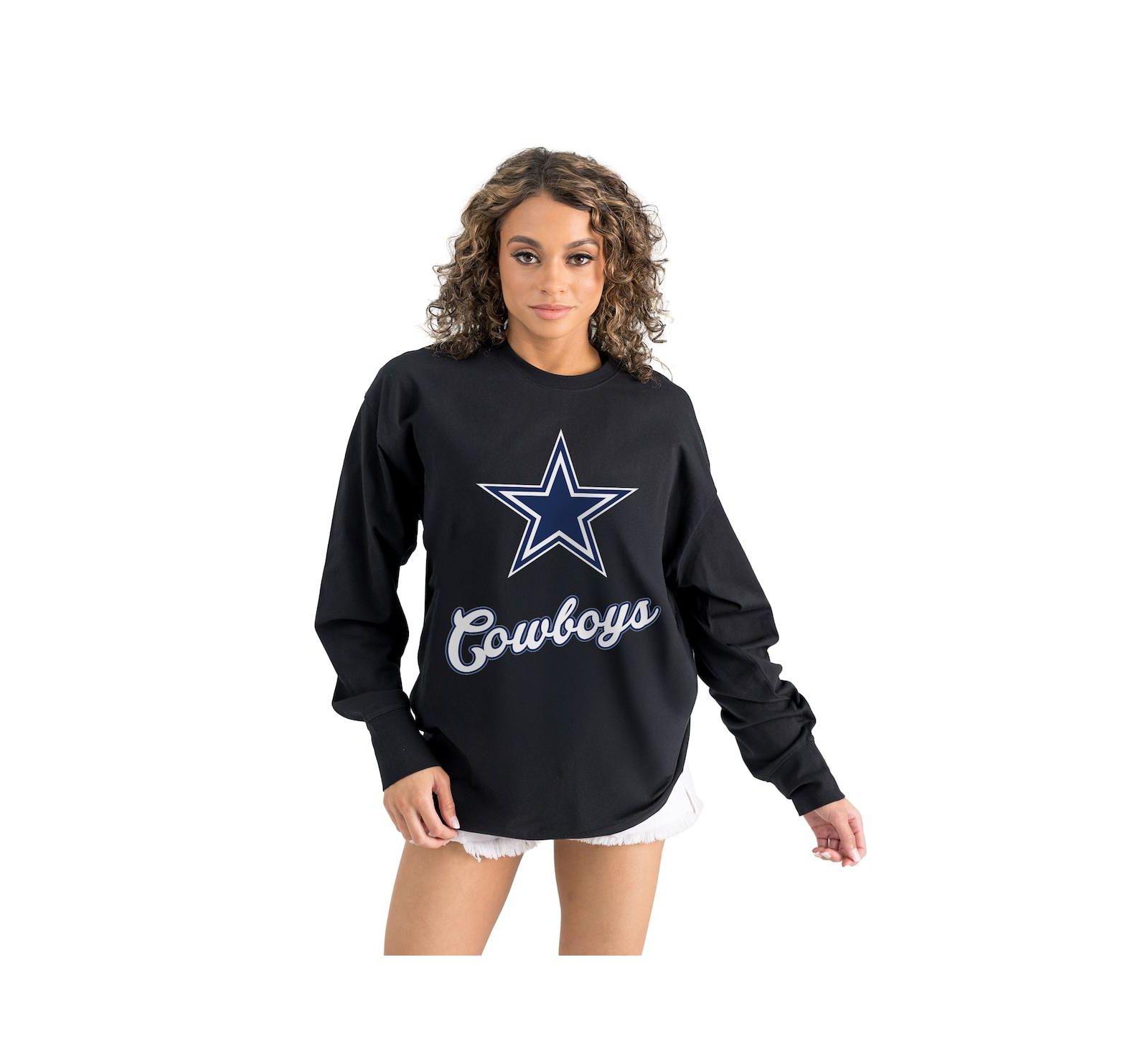 Женская футболка Gameday Couture Black Dallas Cowboys Oversized Long Sleeve