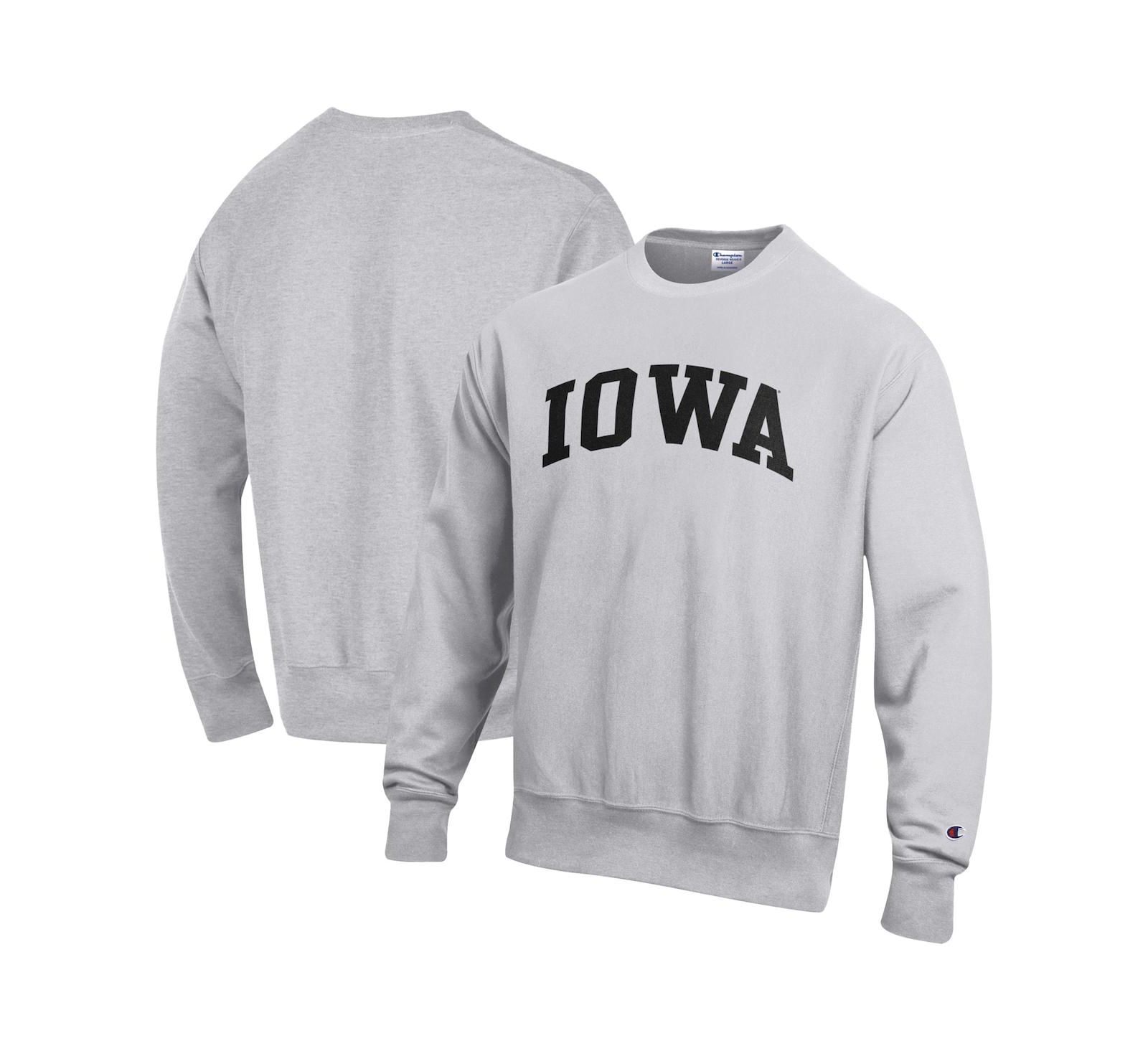 Мужское свитшот Champion Gray Iowa Hawkeyes Reverse Weave Fleece
