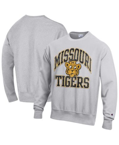 Champion Мужской серый свитшот с логотипом Missouri Tigers Distressed Arch Over Logo Reverse Weave Crew Neck